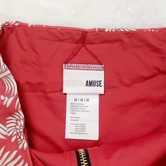 NWT Amuse Society Chicas High Waisted Floral Zip Front Cheeky Bikini Bottoms - Picture 5 of 7